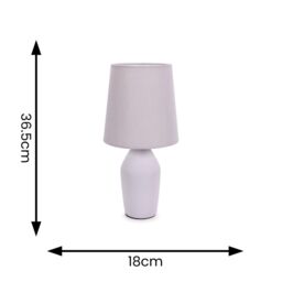ValueLights Arlo Compact Ceramic Table Lamp with Fabric Shade in Lilac - thumbnail 5