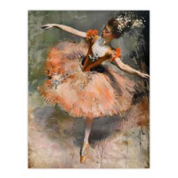 "Artery8 Ballerina Arabesque Pose Edgar Degas Inspired Wall Art Print in Pink - Size: W18"" x H24""" - thumbnail 1