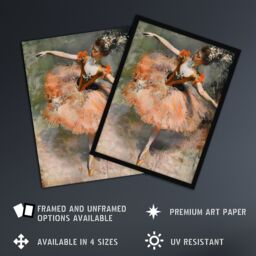 "Artery8 Ballerina Arabesque Pose Edgar Degas Inspired Wall Art Print in Pink - Size: W18"" x H24""" - thumbnail 2