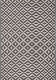 THE RUGS Karo Diamond Rug Indoor Outdoor Polypropylene Weatherproof Durable in Black - Size: 140 cm x 200 cm - thumbnail 1