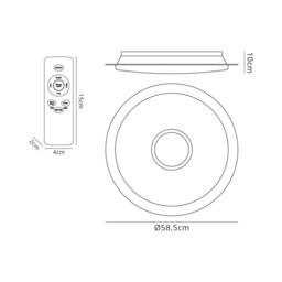 Netlighting Maldivas Flush Fitting 40W Tuneable White 6000K 2800lm Dimmable Remote - thumbnail 2