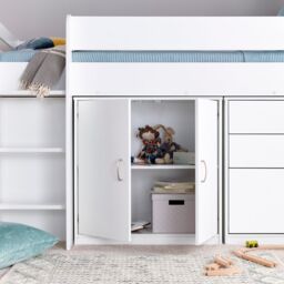 Bedmaster Lacy Storage Mid Sleeper Bed in White - Size: Single - thumbnail 6