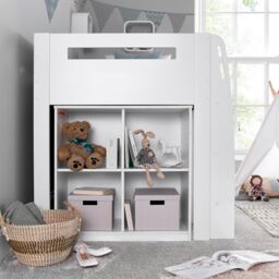 Bedmaster Lacy Storage Mid Sleeper Bed in White - Size: Single - thumbnail 3