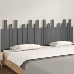 Berkfield Home Wall Headboard Grey 204x3x80 cm Solid Wood Pine - Size: 204 x 3 x 80 cm - thumbnail 1