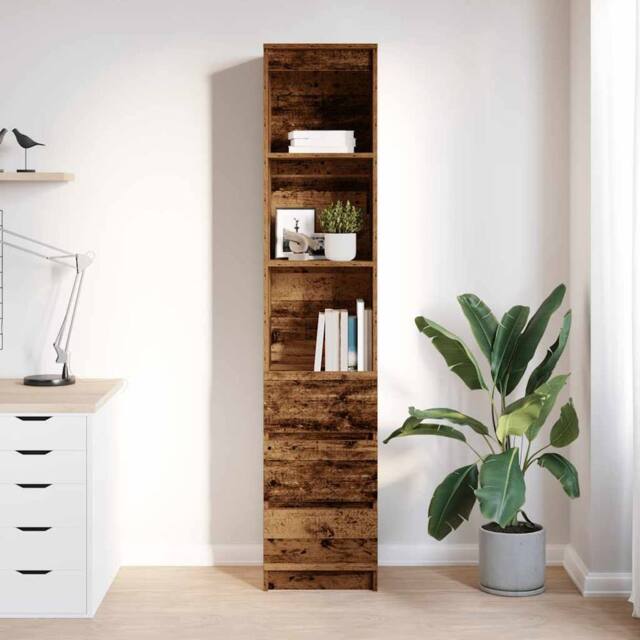 Berkfield Home Highboard Old Wood 37.5x35x180 cm Engineered Wood in Brown - image 1
