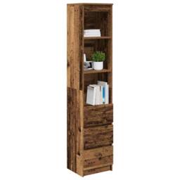 Berkfield Home Highboard Old Wood 37.5x35x180 cm Engineered Wood in Brown - thumbnail 4