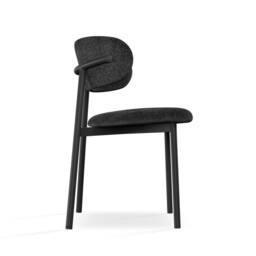 More4Homes Calne Light grey Ceramic Round Dining Table & 4 Myla Linen Chairs in Black - thumbnail 6