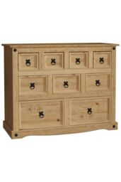 Home Discount Vida Designs Corona 4+3+2 Solid Wood Drawer Merchant Chest Storage Bedroom Furniture in Brown - thumbnail 6
