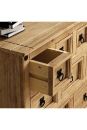 Home Discount Vida Designs Corona 4+3+2 Solid Wood Drawer Merchant Chest Storage Bedroom Furniture in Brown - thumbnail 5