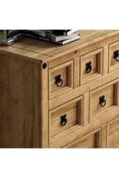 Home Discount Vida Designs Corona 4+3+2 Solid Wood Drawer Merchant Chest Storage Bedroom Furniture in Brown - thumbnail 4