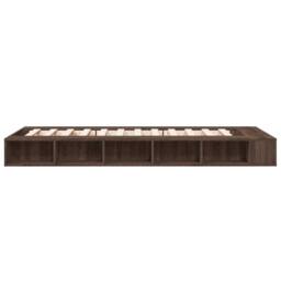 Berkfield Home Durable Bed Frame without Mattress Brown Oak 75x190 cm Small Single - thumbnail 5