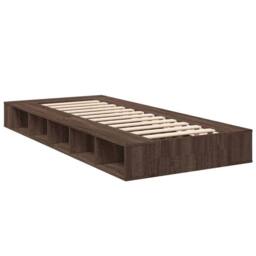 Berkfield Home Durable Bed Frame without Mattress Brown Oak 75x190 cm Small Single - thumbnail 6