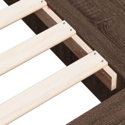 Berkfield Home Durable Bed Frame without Mattress Brown Oak 75x190 cm Small Single - thumbnail 8