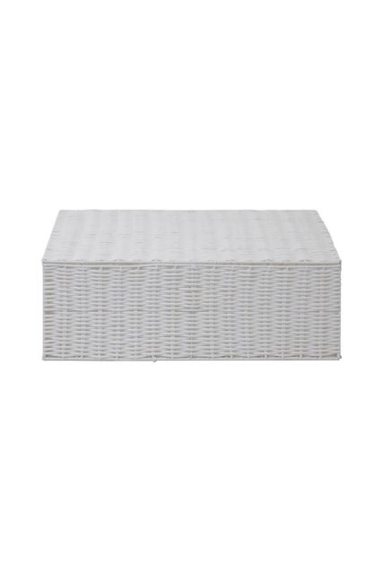 Arpan Resin Woven Under Bed Storage Box, Chest Shelf Toy Clothes Basket With Lid L in White - Size: Large - image 1