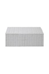 Arpan Resin Woven Under Bed Storage Box, Chest Shelf Toy Clothes Basket With Lid L in White - Size: Large