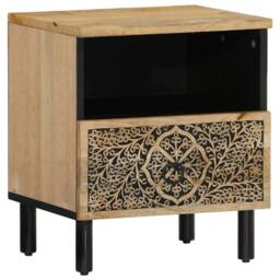 Berkfield Home Bedside Cabinets 2 pcs 40x33x46 cm Solid Wood Mango in Brown - Size: 40 x 33 x 46 cm - thumbnail 5