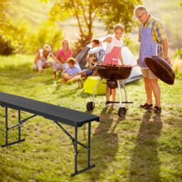 Novecrafto Durable 6ft Folding Bench Seat - Portable Plastic Bench with Convenient Carry Handle for Garden, Picnic, Party, & Camping in Black - thumbnail 6