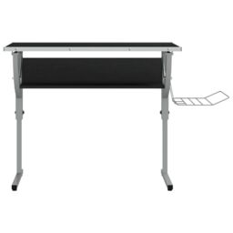 Berkfield Home Craft Desk Black&Grey 110x53x(58-87) cm Engineered Wood&Steel in Black - thumbnail 3