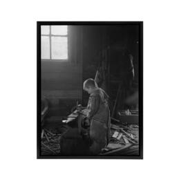 "Artery8 Fred Brockett Blacksmiths Apprentice Photograph Framed Canvas Art in Grey - Size: W12"" x H16""" - thumbnail 1