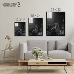 "Artery8 Fred Brockett Blacksmiths Apprentice Photograph Framed Canvas Art in Grey - Size: W12"" x H16""" - thumbnail 4