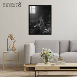 "Artery8 Fred Brockett Blacksmiths Apprentice Photograph Framed Canvas Art in Grey - Size: W12"" x H16""" - thumbnail 3