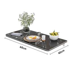 Living and Home Folding Wall-Mounted Drop-Leaf Table Floating Space-saving Kitchen Food Preparation Rack in Black - thumbnail 6