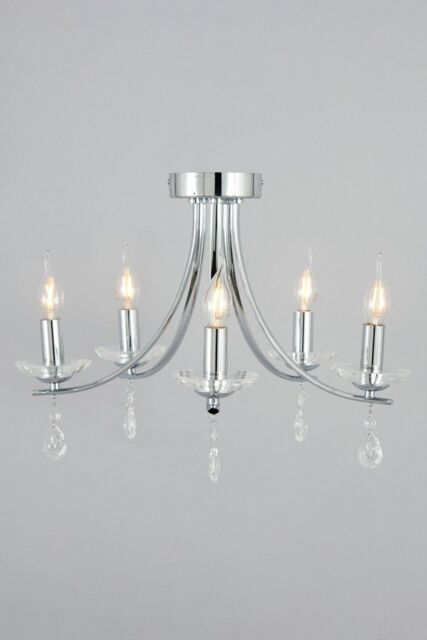 BHS Lighting Bugsy Flush Ceiling Light in Metallic Silver - image 1