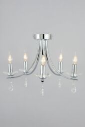 BHS Lighting Bugsy Flush Ceiling Light in Metallic Silver