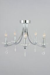 BHS Lighting Bugsy Flush Ceiling Light in Metallic Silver - thumbnail 2