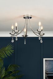 BHS Lighting Bugsy Flush Ceiling Light in Metallic Silver - thumbnail 4
