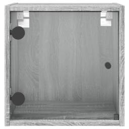 Berkfield Home Elegant Bedside Cabinet with Glass Door Grey Sonoma 35x37x35 cm - Size: 35 x 37 x 35 cm - thumbnail 6