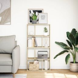 Berkfield Home Bookcase Sonoma Oak 60x20x120 cm Engineered Wood in Brown - Size: 60 x 20 x 120 cm - thumbnail 3