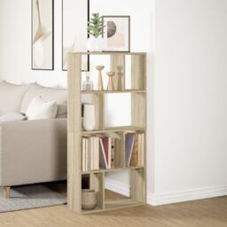 Berkfield Home Bookcase Sonoma Oak 60x20x120 cm Engineered Wood in Brown - Size: 60 x 20 x 120 cm - thumbnail 4