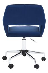 Orsina Ergonomic Grey Velvet & Chrome Base Home Office Chair, Comfortable Work From Home Chair, Movable Chair in Blue - thumbnail 5