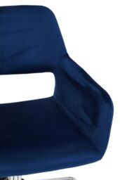 Orsina Ergonomic Grey Velvet & Chrome Base Home Office Chair, Comfortable Work From Home Chair, Movable Chair in Blue - thumbnail 6