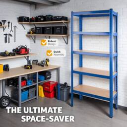 tectake Heavy-Duty Shelf 350 Kg - Blue - thumbnail 7