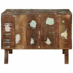 Berkfield Home Decorative Coffee Table 50x50x35 cm Solid Wood Reclaimed in Brown - Size: 50 x 50 x 35 cm - thumbnail 4