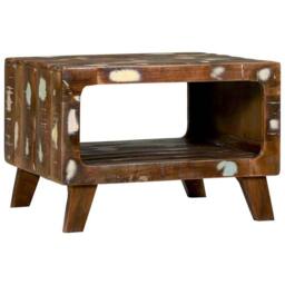 Berkfield Home Decorative Coffee Table 50x50x35 cm Solid Wood Reclaimed in Brown - Size: 50 x 50 x 35 cm - thumbnail 6