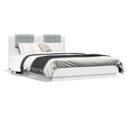 Berkfield Home Bed Frame without Mattress White 150x200 cm King Size - thumbnail 2