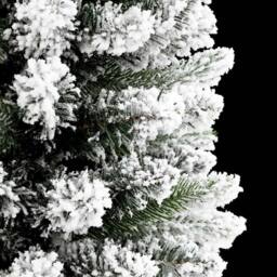 Berkfield Home Beautiful Artificial Slim Christmas Tree with Flocked Snow 180 cm in White - thumbnail 5
