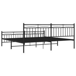 Berkfield Home Metal Bed Frame with Headboard & Footboard Black 193x203 cm - thumbnail 8