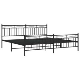 Berkfield Home Metal Bed Frame with Headboard & Footboard Black 193x203 cm - thumbnail 5