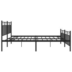 Berkfield Home Metal Bed Frame with Headboard & Footboard Black 193x203 cm - thumbnail 7