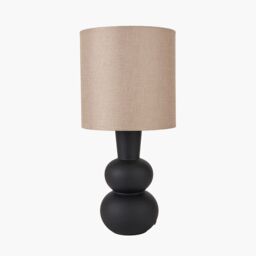 Ruma Set of 2 Aaliyah Black Curved Bottle Ceramic Table Lamp - thumbnail 4