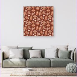 "Warren Reed - Designer Gingerbread Cookies Canvas in Brown - Size: W30"" x H30""" - thumbnail 4