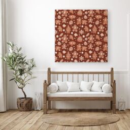 "Warren Reed - Designer Gingerbread Cookies Canvas in Brown - Size: W30"" x H30""" - thumbnail 3
