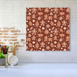 "Warren Reed - Designer Gingerbread Cookies Canvas in Brown - Size: W30"" x H30""" - thumbnail 2