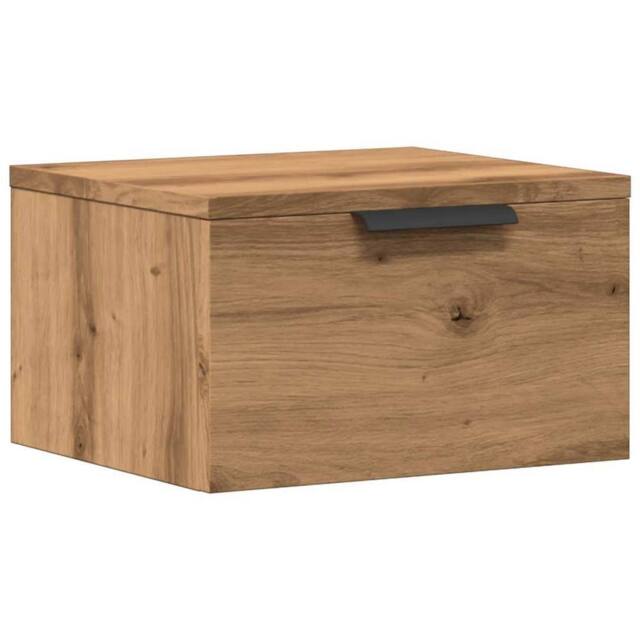 Berkfield Home Wall-mounted Bedside Cabinet Artisan Oak 34x30x20 cm in Brown - Size: 34 x 30 x 20 cm - image 1