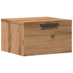Berkfield Home Wall-mounted Bedside Cabinet Artisan Oak 34x30x20 cm in Brown - Size: 34 x 30 x 20 cm - thumbnail 1