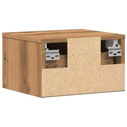 Berkfield Home Wall-mounted Bedside Cabinet Artisan Oak 34x30x20 cm in Brown - Size: 34 x 30 x 20 cm - thumbnail 7